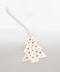 RECYCLED CHRISTMAS TREE TAG WHITE
