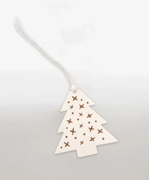 RECYCLED CHRISTMAS TREE TAG WHITE