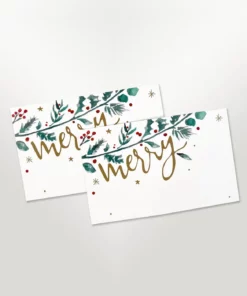 Festive Christmas enclosure card featuring a watercolour nature-inspired design