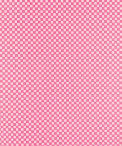 Checkers patterned wrapping paper in hues of pink. Modern and on trend design printed on high quality gloss paper.