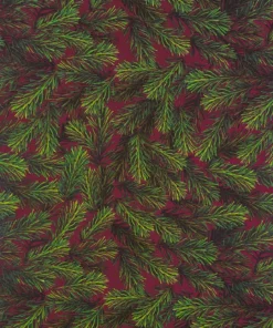 PRINTED GLOSS WRAPPING PAPER PINE NEEDLES GREEN