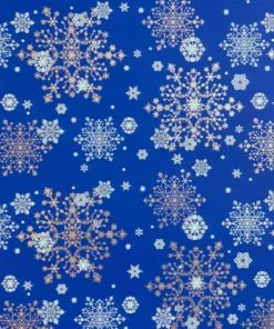 PRINTED GLOSS WRAPPING PAPER STAR SPANGLED ROYAL BLUE