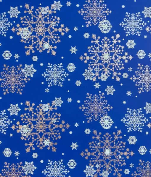 PRINTED GLOSS WRAPPING PAPER STAR SPANGLED ROYAL BLUE