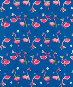 PRINTED GLOSS WRAPPING PAPER WE LOVE FLAMINGOS