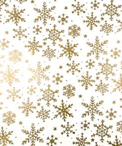 WRAPPING PAPER SNOWFLAKES GOLD