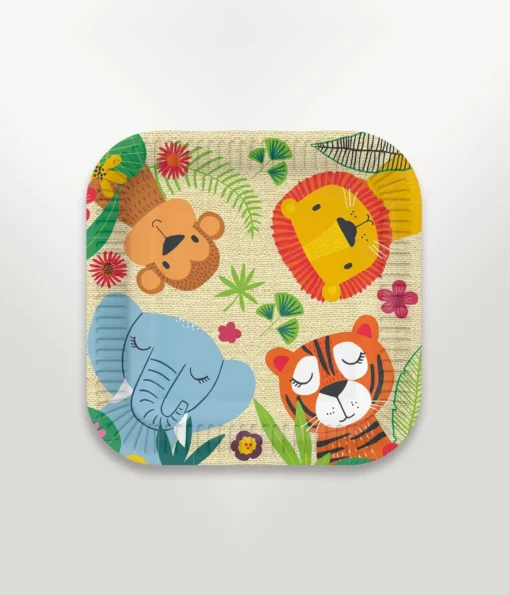 party plates 23cm jungle friends