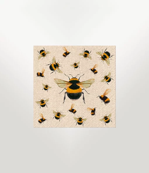 NAPKINS COCKTAIL RECYCLED DANCING BEES
