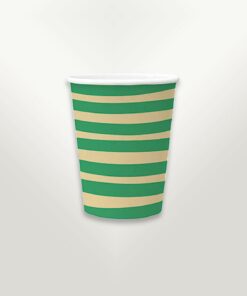 Green stripe paper cups