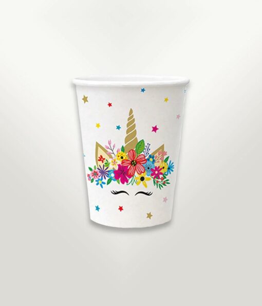 Unicorn design kids party cups