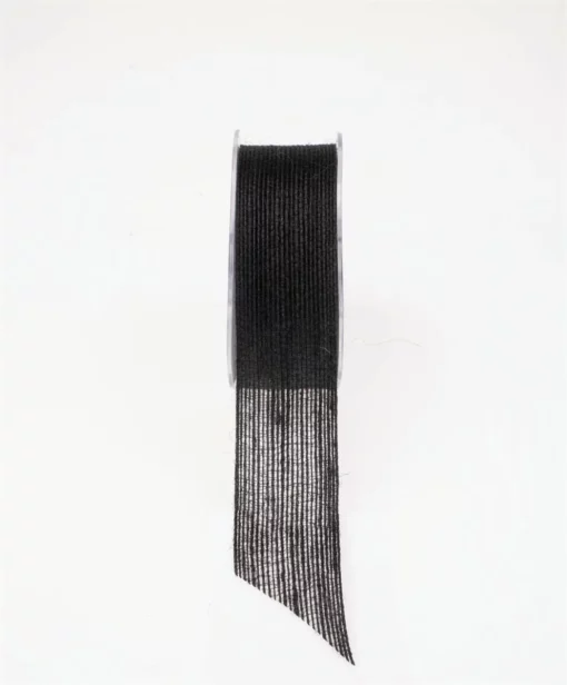 woven jute ribbon plain black