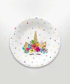 party plates 23cm unicorn party