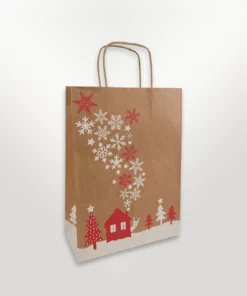 recycled christmas eve bag kraft white red