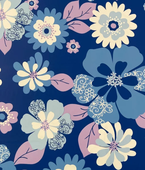 printed gloss wrapping paper floral retro