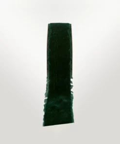 frayed edge velvet ribbon hunter green