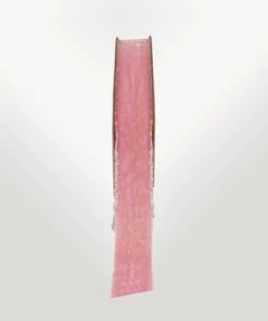 frayed edge velvet ribbon light pink