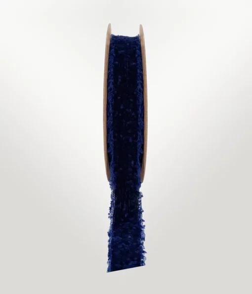 frayed edge velvet ribbon navy 15mm