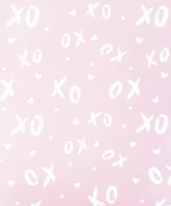 printed gloss wrapping paper hugs & kisses blush