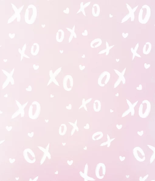 printed gloss wrapping paper hugs & kisses blush