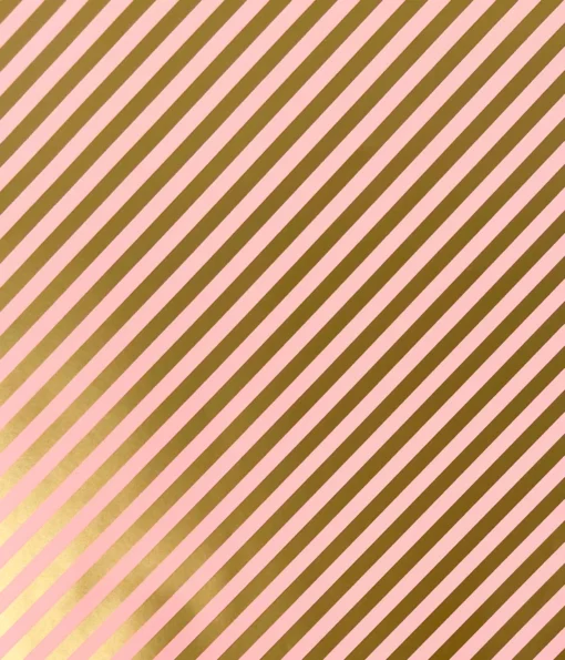 printed gloss wrapping paper diagonal stripe pink gold