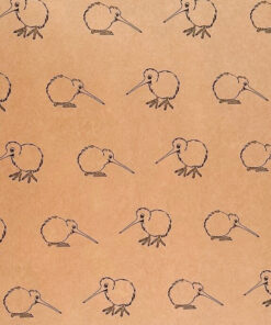 Printed Kraft Wrapping Paper Kiwi Natural Black